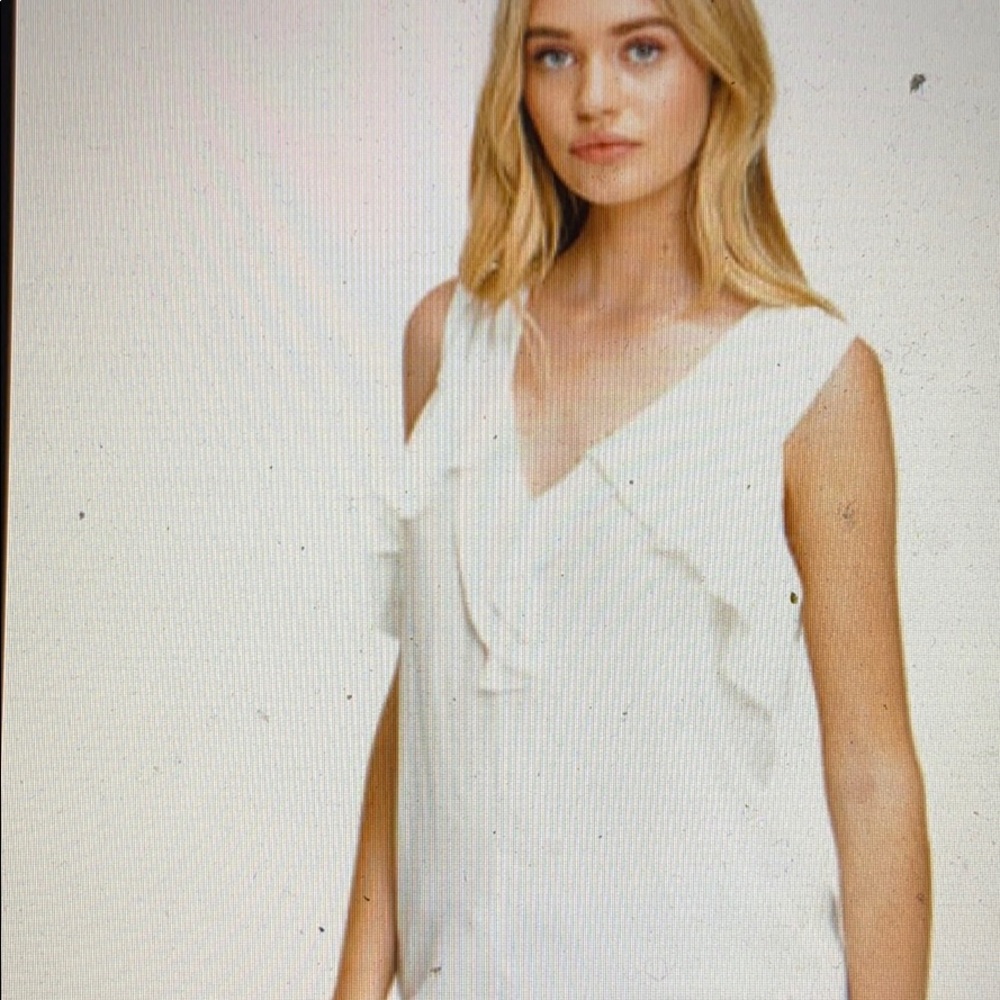 Montrez Ruffle Sleeveless Tie Back Top